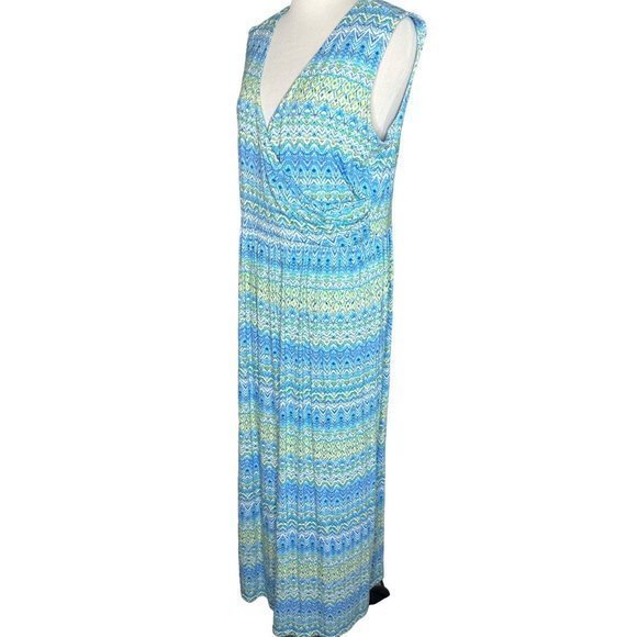 J.‎ Jill Very Beautiful Knit Printed Crossover Maxi Dress Size 1X - Picture 2 of 5